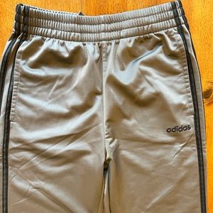 Adidas athletic pants, youth large 14/16, gray with black stripes